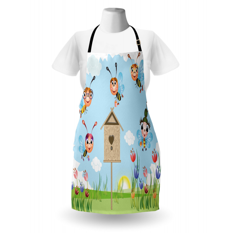 Cheerful Meadow Landscape Apron