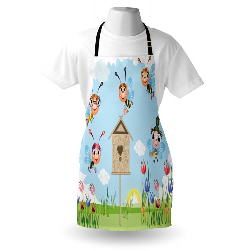 Cheerful Meadow Landscape Apron