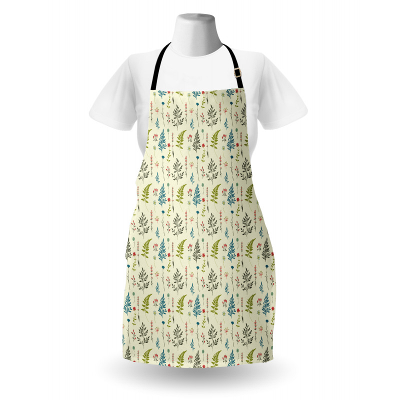 Rhythmic Fern Leaves Herbs Apron