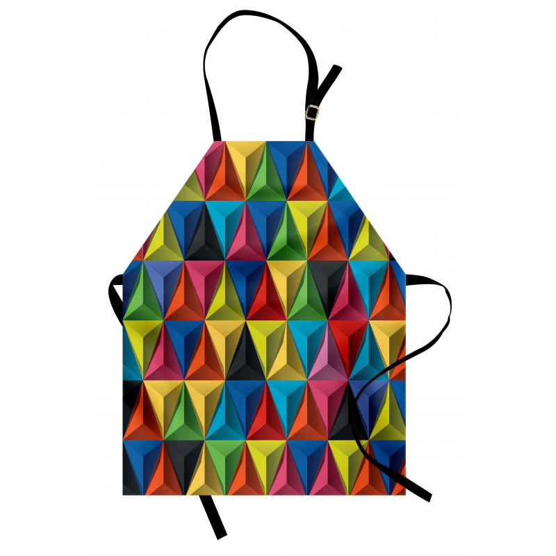 Geometrik Mutfak Önlüğü Rengarenk Kabartmalı Üçgen Desenli
