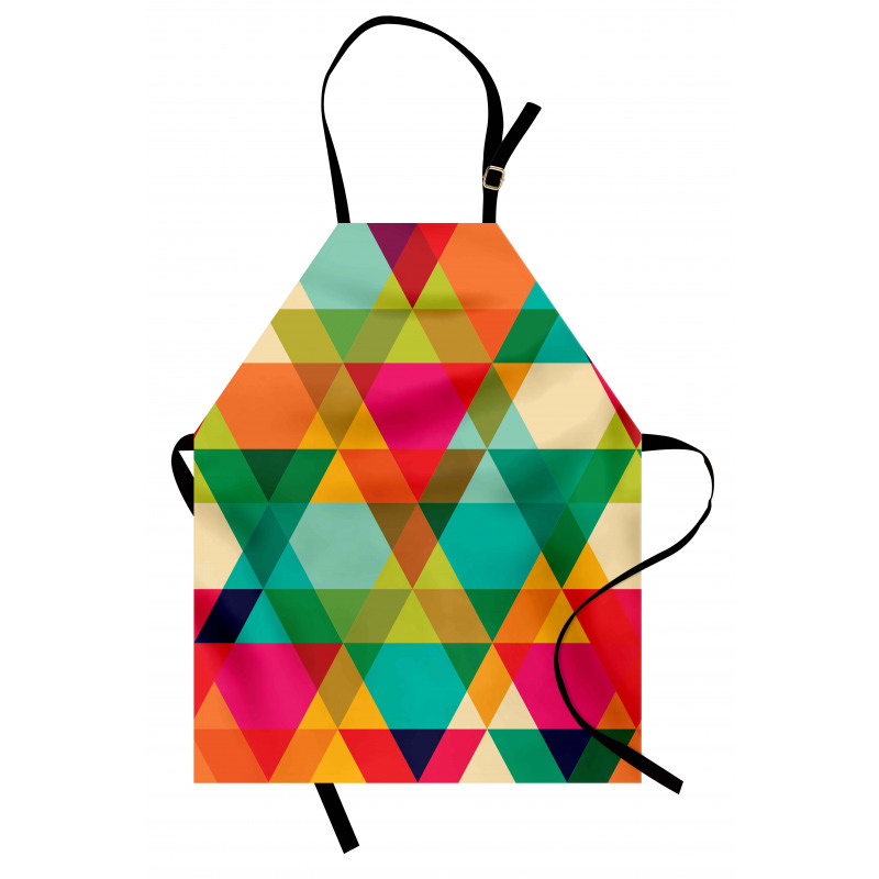 Geometrik Mutfak Önlüğü Rengarenk Baklava Dilimli Üçgen Desenli