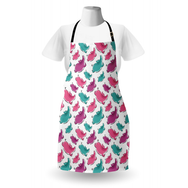 Hand Drawn Watercolor Effect Apron