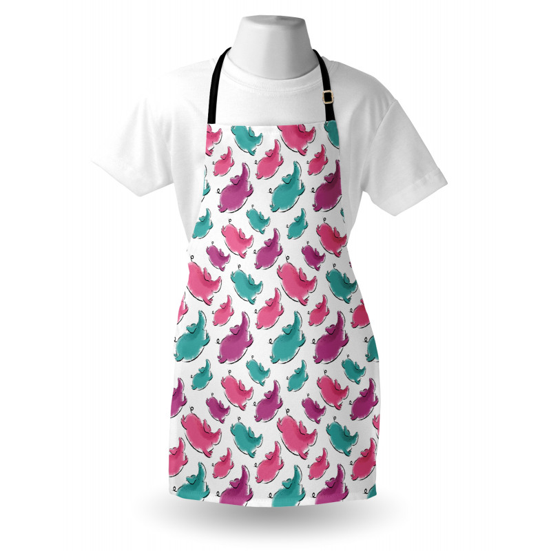 Hand Drawn Watercolor Effect Apron