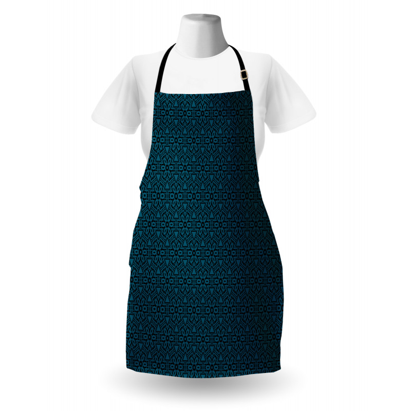 Dark Tones Flowers Lattice Apron