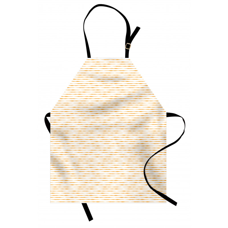 Geometrik Mutfak Önlüğü Beyaz Fon Üzerinde Turuncu Çizgi Desenli