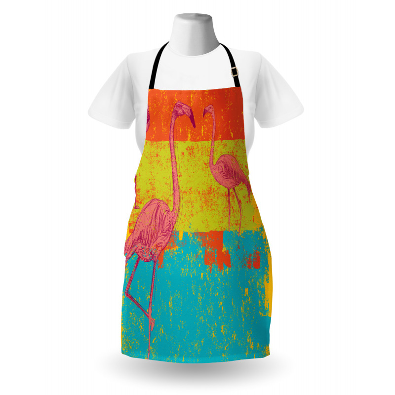 Retro Vintage Flamingo Apron