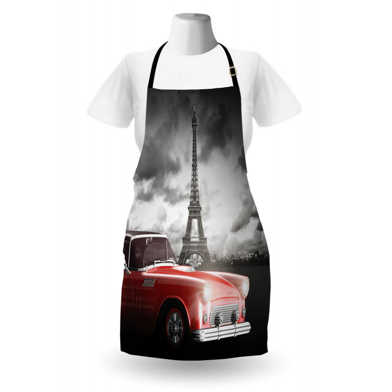 Vintage Car and Eiffel Apron