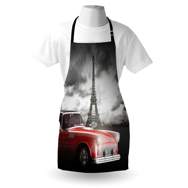 Vintage Car and Eiffel Apron