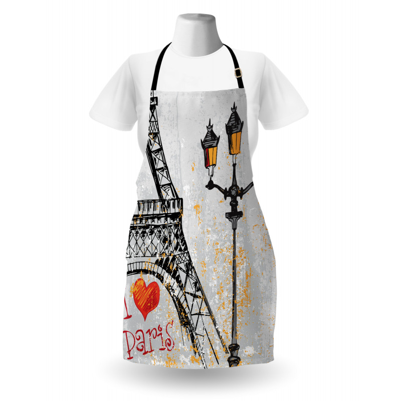 Grunge Eiffel Europe Apron