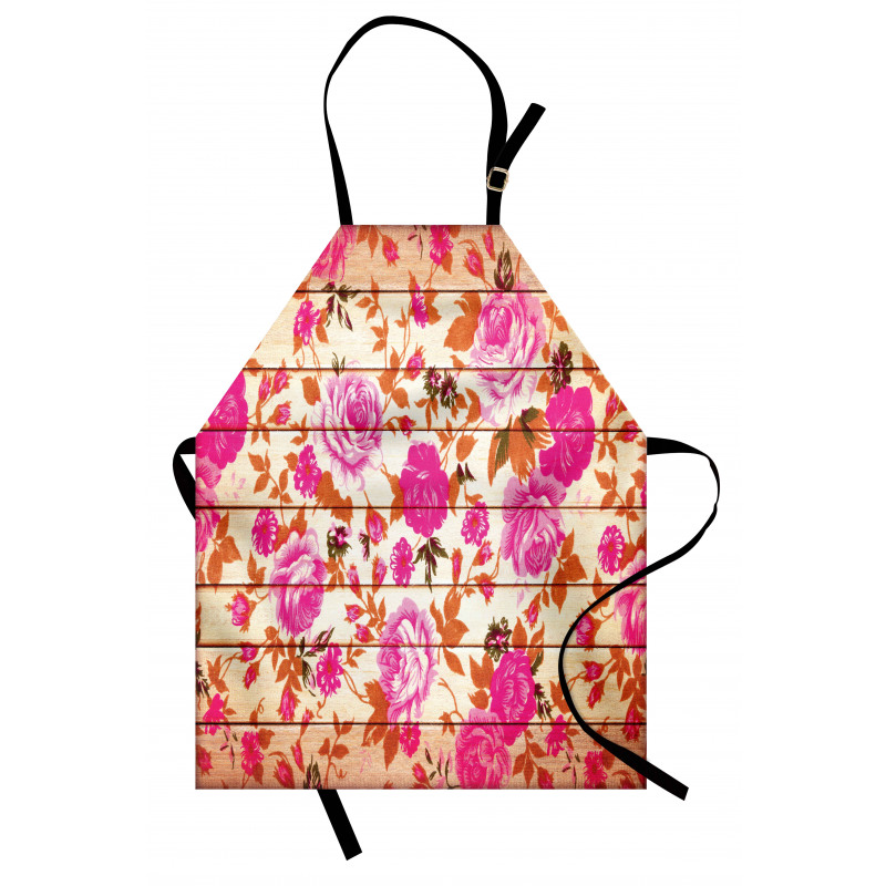 Roses on Wood Backdrop Apron