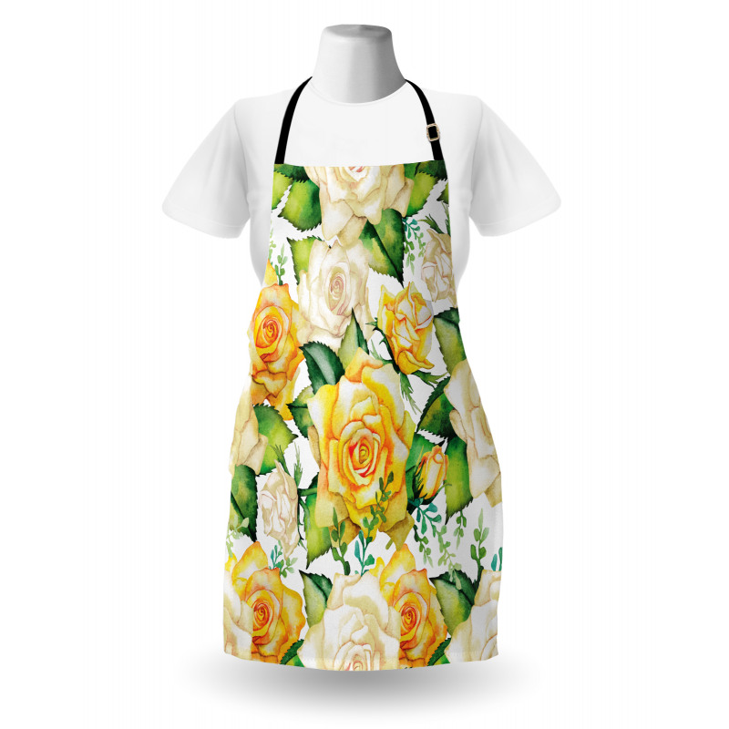 Watercolor Wedding Flowers Apron