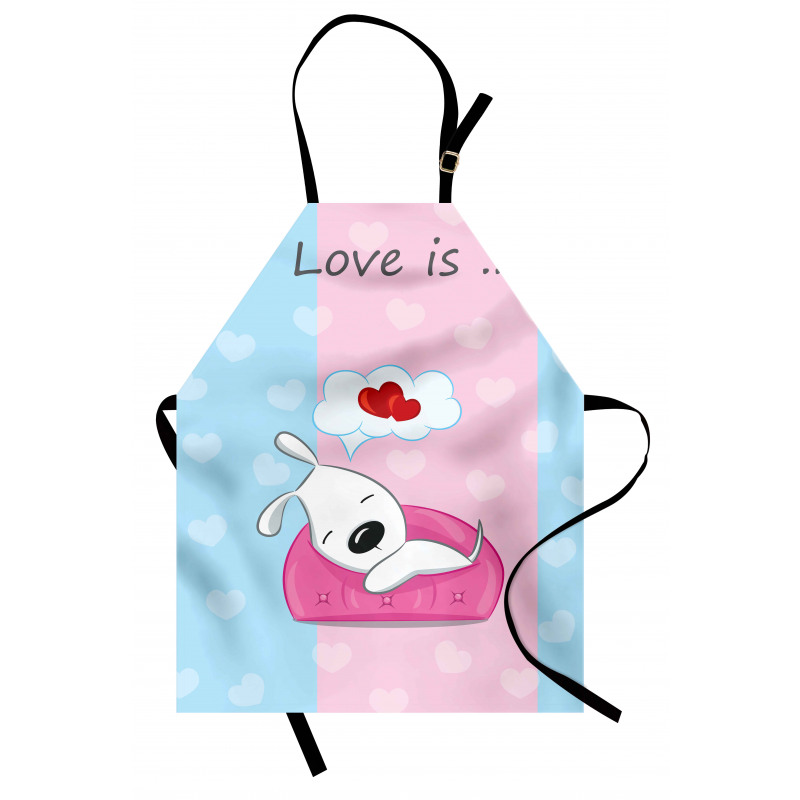 Puppies on Sofa Heart Shape Apron