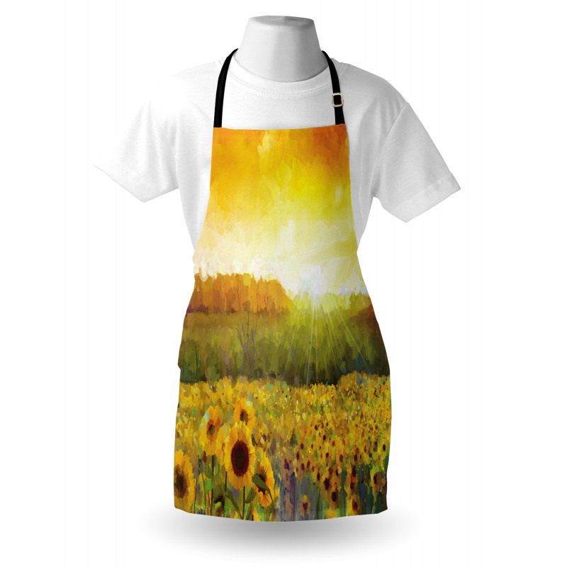 Golden Sunflower Field Apron