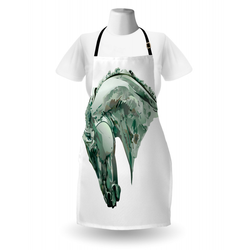 Green Stain Horse Head Apron