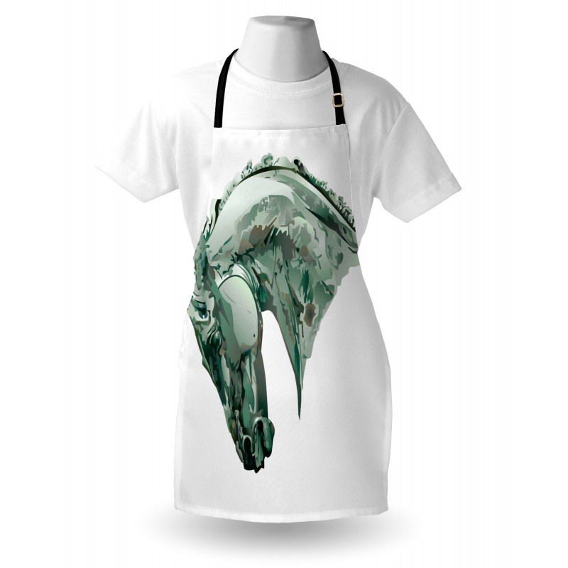 Green Stain Horse Head Apron