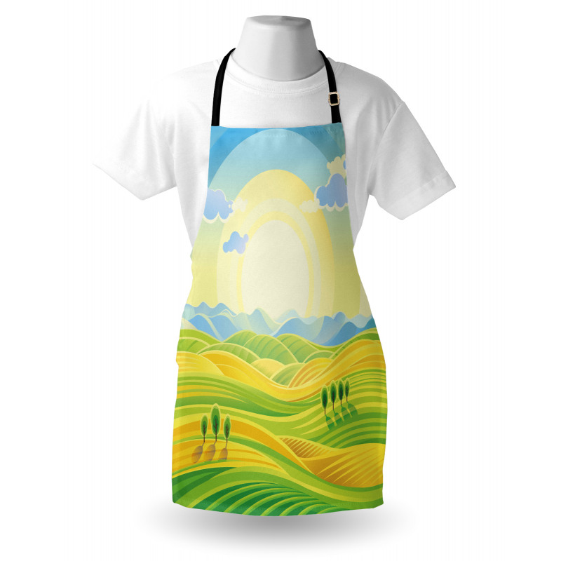 Sunny Rural Scenery Apron