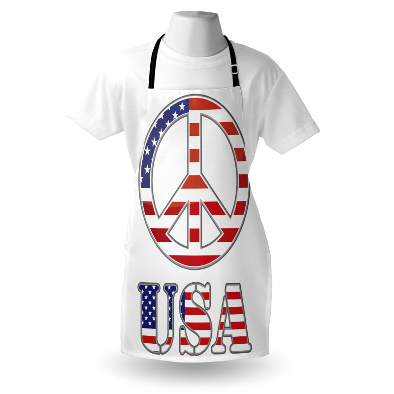 70s Peace Sign American Apron