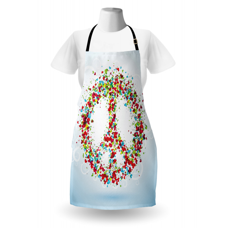 Peace Sign with Hearts Apron