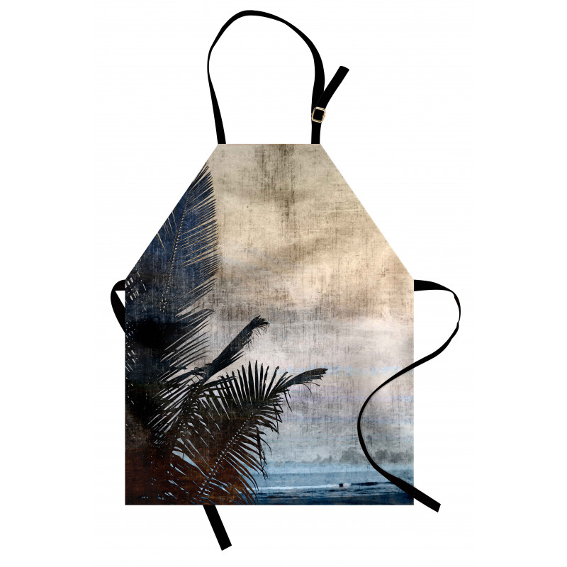 Grunge Palm Trees Art Apron