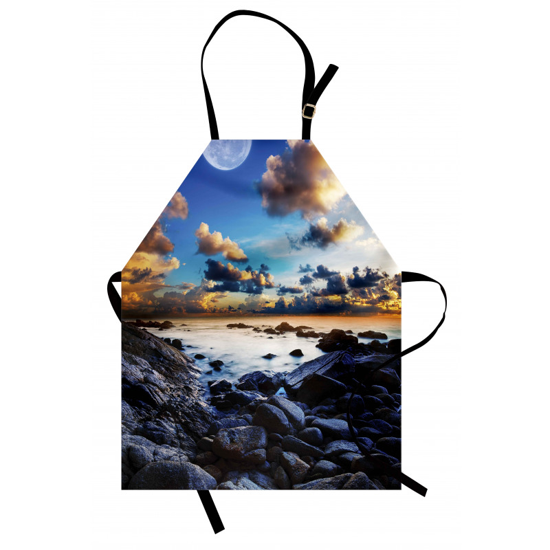 Full Moon Dark Clouds Apron