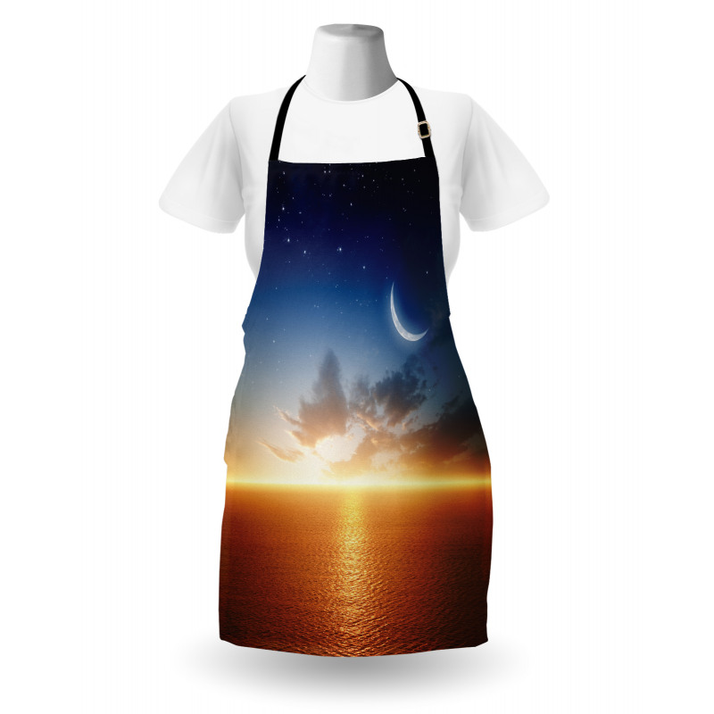 Sunset Sky Moon Stars Apron