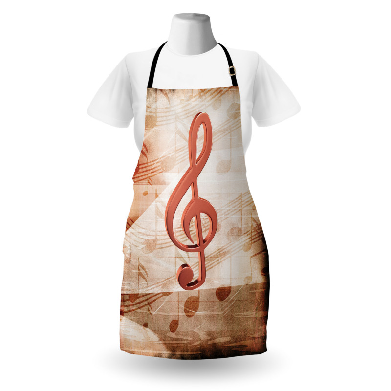 Grunge Abstract Notes Apron