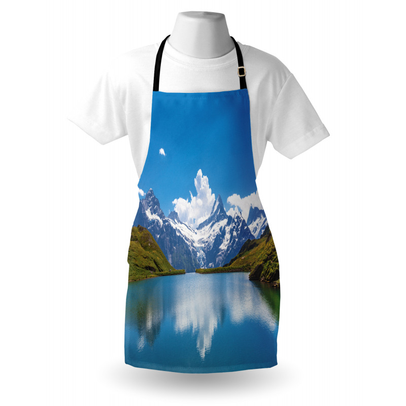 Manzara Mutfak Önlüğü Karlı Dağlar