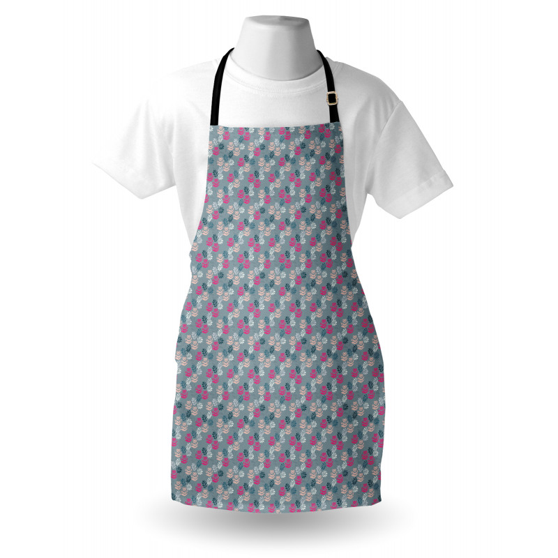 Leafy Branch and Roses Motif Apron