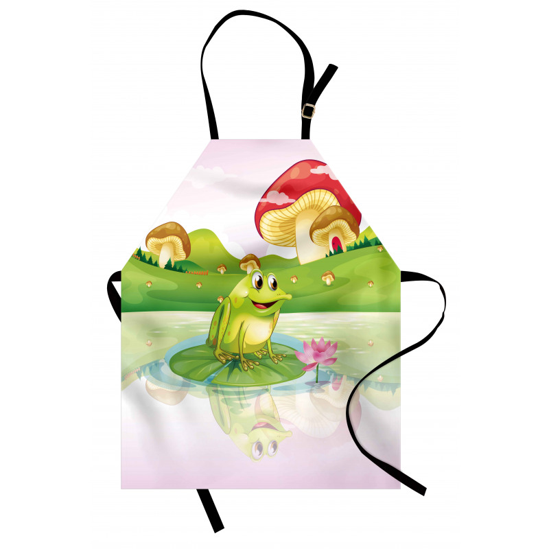 Frog on Water Lily Art Apron