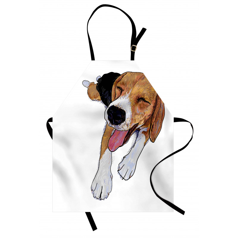 Smiling Resting Dog Sketch Apron