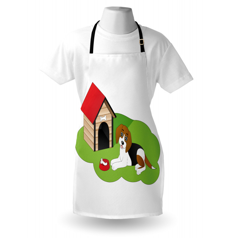 Dog House Bone Grass Graphic Apron