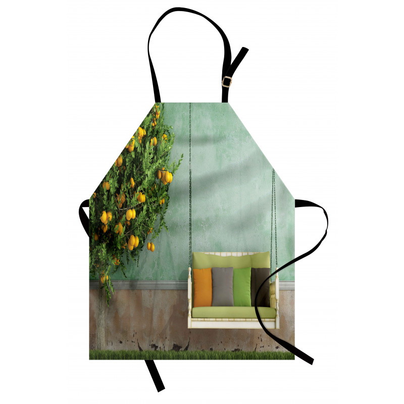 Wooden Swing in Garden Apron