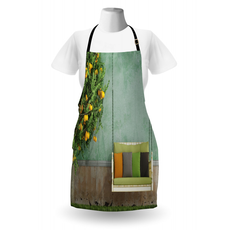 Wooden Swing in Garden Apron