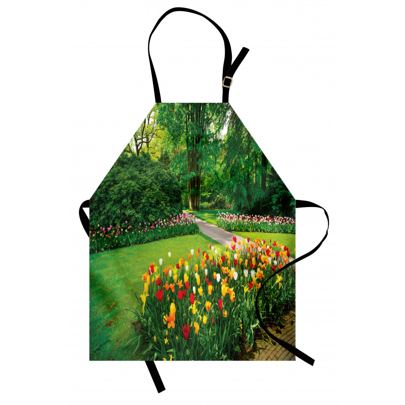 Garden with Tulips Trees Apron