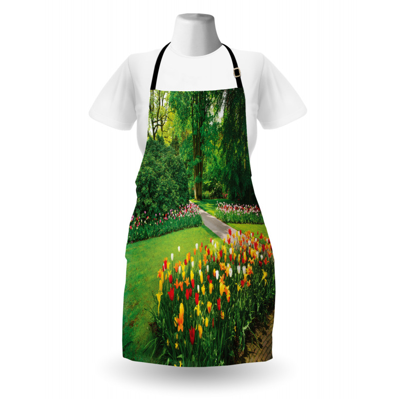 Garden with Tulips Trees Apron
