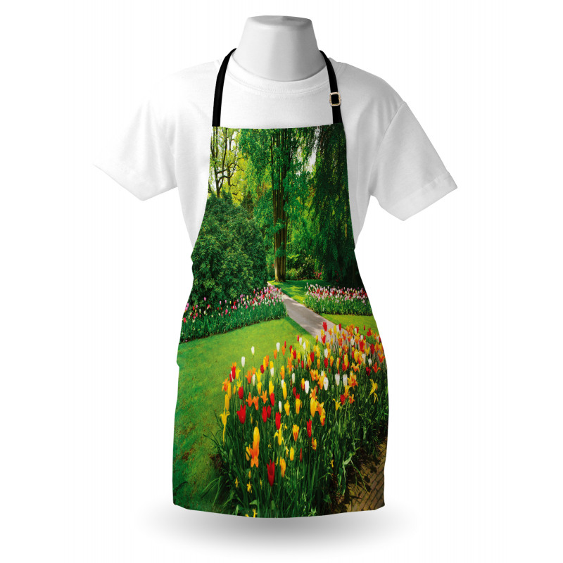 Garden with Tulips Trees Apron