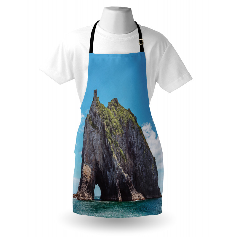 Manzara Mutfak Önlüğü Kayalık Ada ve Deniz