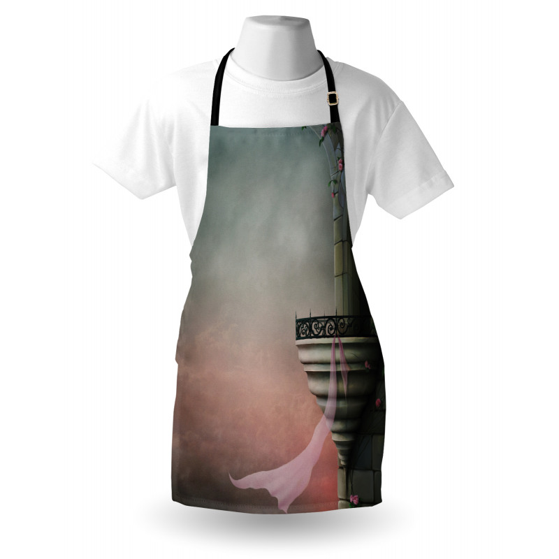 Old Medieval Tower Rose Apron