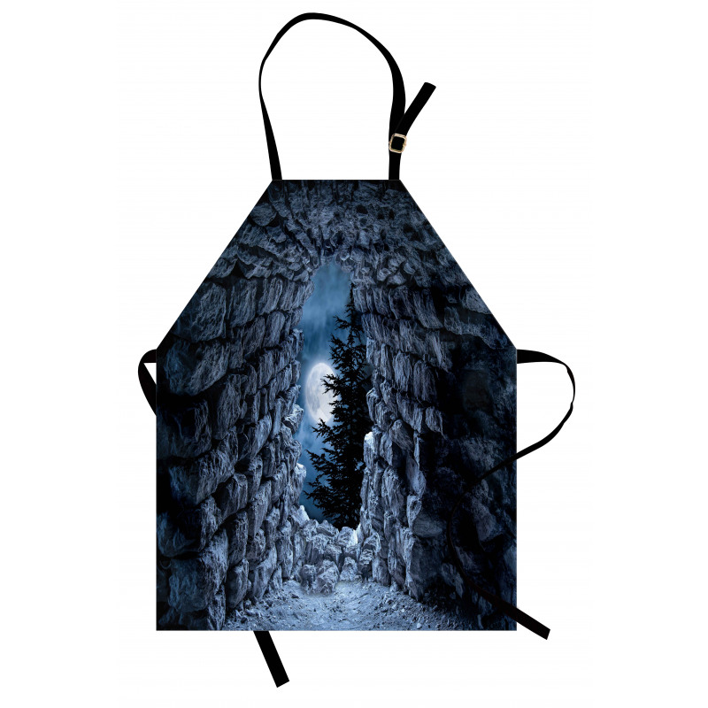 Full Moon Dark Cave Apron