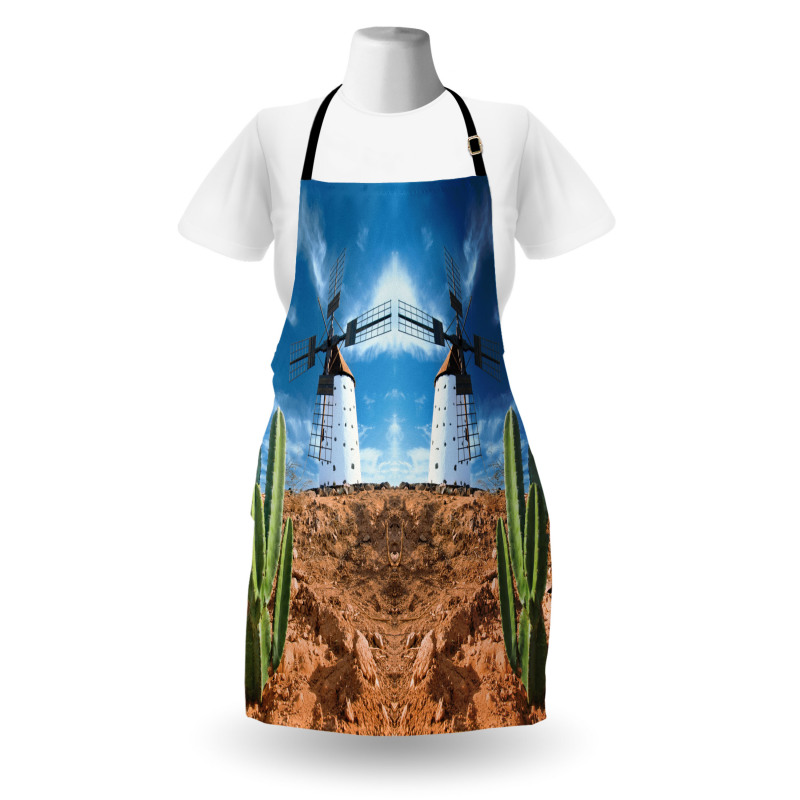 Windmill and Exotic Cactus Apron