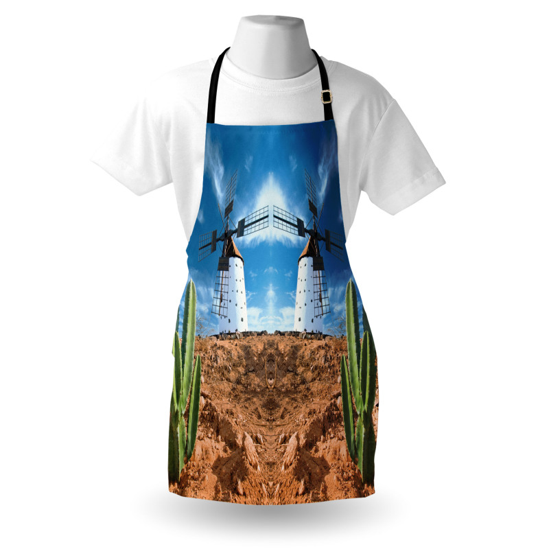 Windmill and Exotic Cactus Apron