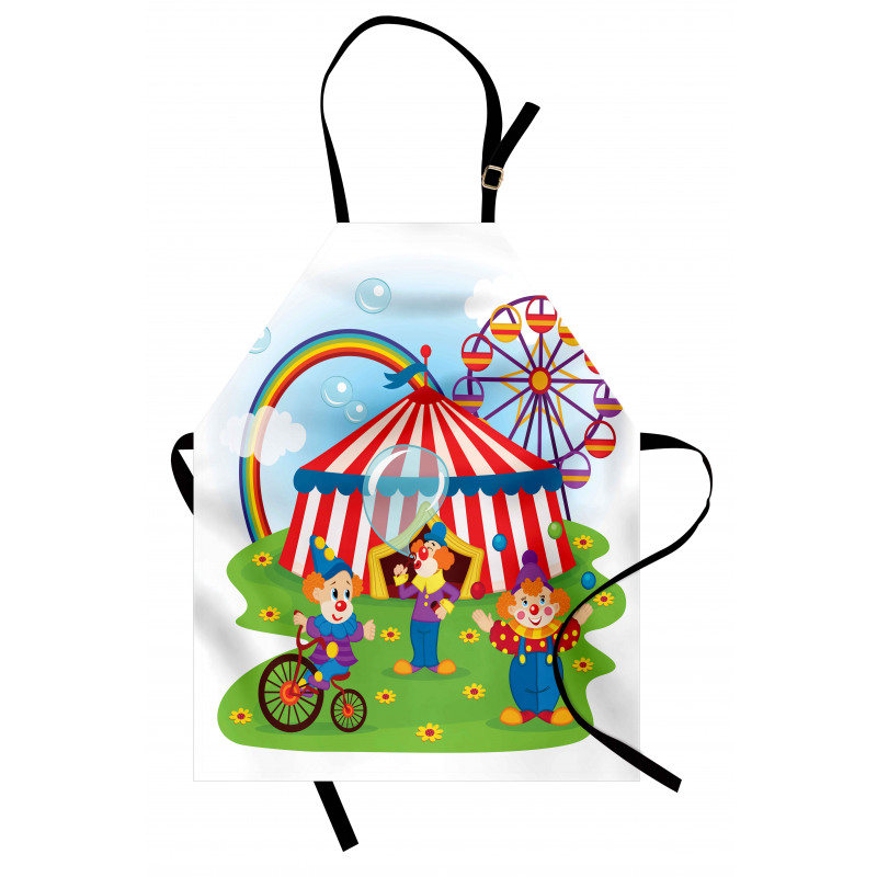 Fun Circus Scene Clowns Apron