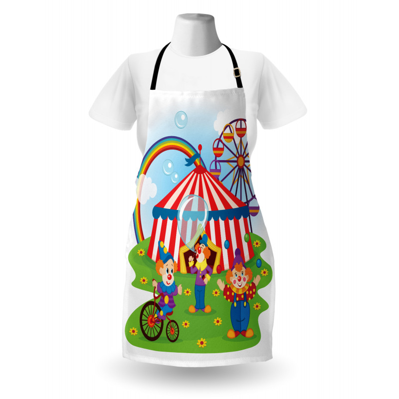 Fun Circus Scene Clowns Apron