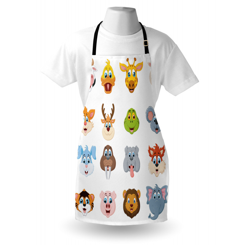 Comic Koala Fox Faces Apron