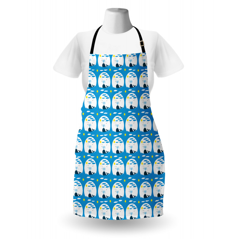 Sunrays Waves Clouds Circles Apron
