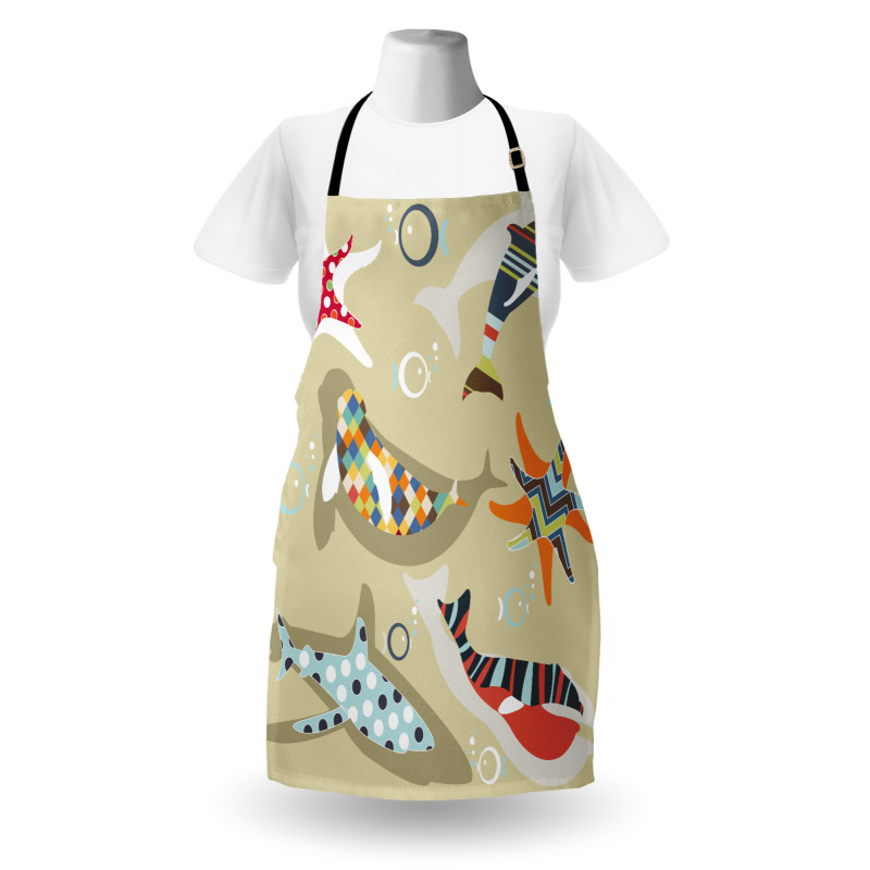 Starfish Dolphin Seal Bubble Apron