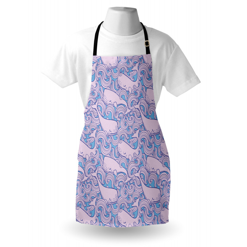 Wavy Motifs and Happy Fish Apron