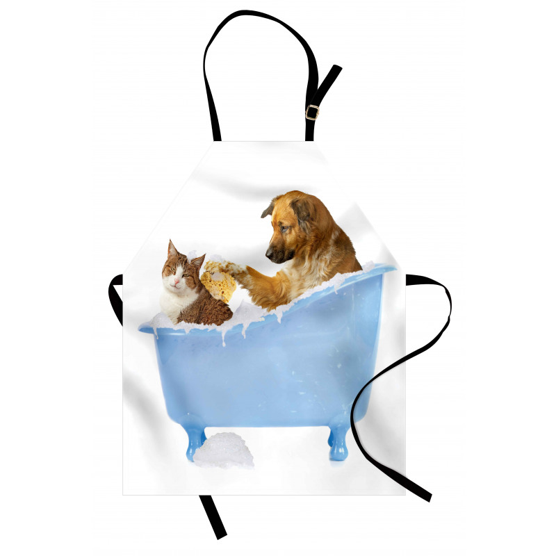Dog and Cat in Bathtub Apron