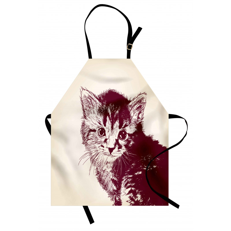 Grunge Retro Kitty Cat Apron