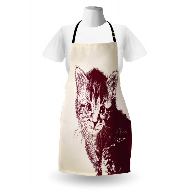 Grunge Retro Kitty Cat Apron